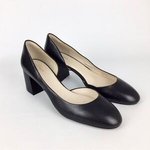 Cole Haan Dian D'Orsay Block Heel Pumps | Black Leather | Size 7.5